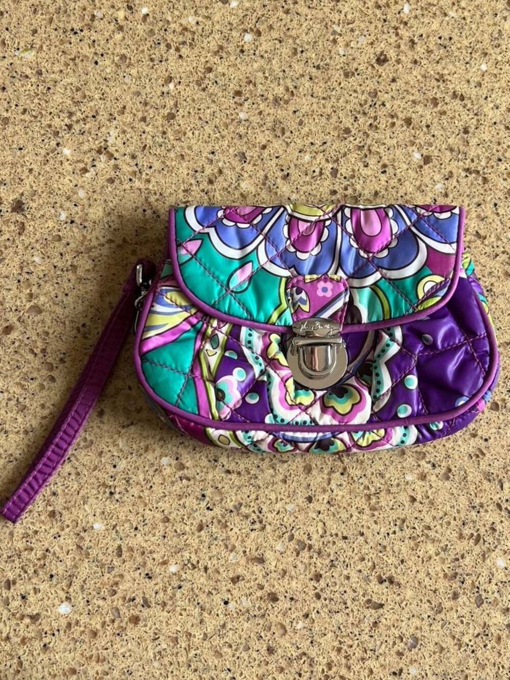 Vintage Y2K Vera Bradley Plum Crazy Turnlock Wristlet